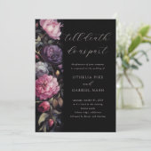 Black Dramatic Moody Gothic Wedding Einladung (Stehend Vorderseite)