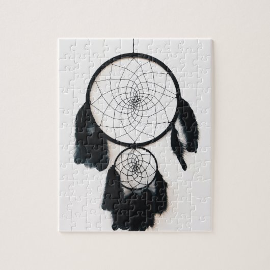 Black Dreamcatcher mit Feathers Puzzle (Vertikal)
