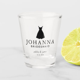 Black Dress Bridesmaid Personalisierte Hochzeit Schnapsglas