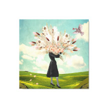 Black Dress Dried Blume Bouquet & Sky Collage