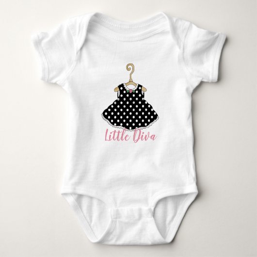 Black Dress Litte Diva Säugling Strampler (Vorderseite)