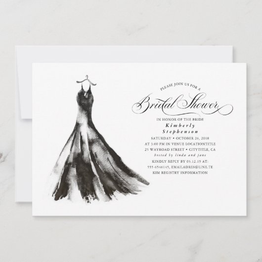 Black Dress Modern Mystical Brautparty Einladung (Vorderseite)