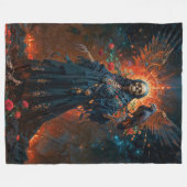 Black Dress Santa Muerte Fleecedecke (Vorderseite (Horizontal))