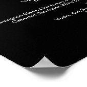 Black Drink Menu Wedding Bar Sign Poster (Ecke)