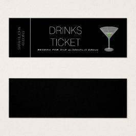 Black Drink Ticket Hochzeitsempfehlung Mini-Karte