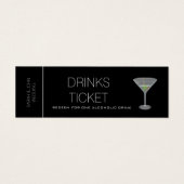 Black Drink Ticket Hochzeitsempfehlung Mini-Karte (Vorderseite)