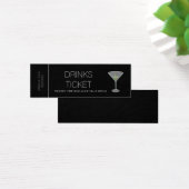 Black Drink Ticket Hochzeitsempfehlung Mini-Karte (Schreibtisch)