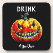 Black Drink, wenn Sie es wagen Halloween Lächeln P Getränkeuntersetzer (Vorderseite)