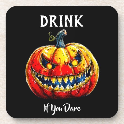 Black Drink, wenn Sie es wagen Halloween Lächeln P Getränkeuntersetzer (Vorderseite)