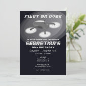 Black Drone Racing RC Luftfahrzeug Geburtstag Einladung (Stehend Vorderseite)