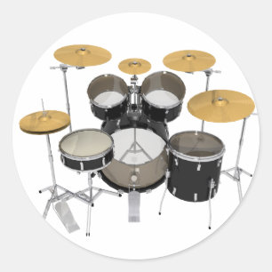 Black Drum Kit: Runder Aufkleber