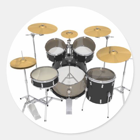 Black Drum Kit: Runder Aufkleber (Vorderseite)