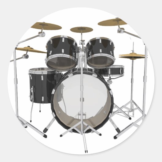 Black Drum Kit: Runder Aufkleber (Vorderseite)
