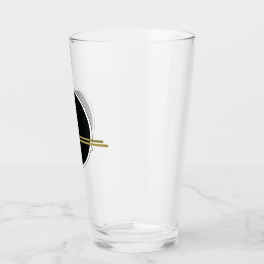 Black Drums Cool Moderne Musik Mit Monogramm Glas (Links)