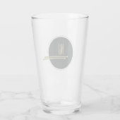 Black Drums Cool Moderne Musik Mit Monogramm Glas (Rückseite)