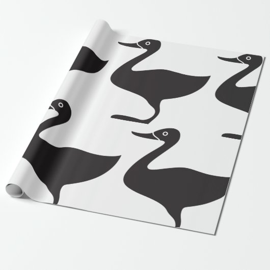 Black Duck Bird-Symbol Geschenkpapier (Ungerollt)
