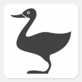 Black Duck Bird-Symbol Quadratischer Aufkleber (Vorderseite)