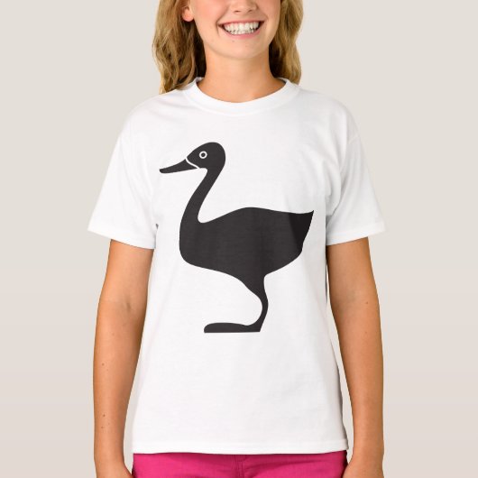 Black Duck Bird-Symbol T-Shirt (Vorderseite)