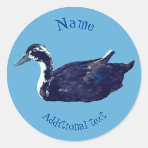 Black Duck Farm Tier Personalisiert Runder Aufkleber