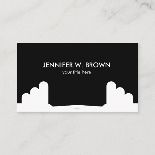 Black Dumbell Fitness Trainer Sport Visitenkarte (Vorderseite)