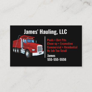 Black Dump Truck Business Card Visitenkarte