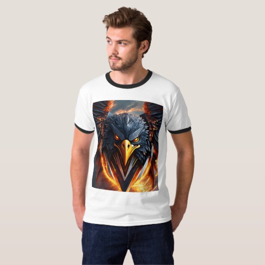 "Black Eagle Art: Auffällige Darstellung des Power T-Shirt (Vorne ganz)