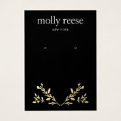Black Earring Display Card Gold laurel Branch (Vorderseite)