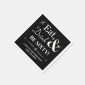 Black Eat Drink sein sechzig Geburtstag 60. Serviette (Ecke)
