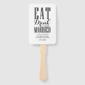 Black Eat Drink und Sei Verheiratet Hochzeitsprogr Fächer (Vorderseite)