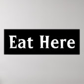 Black Eat Here Wall Art Poster Print (Vorne)
