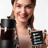 Black Eat Sleep Gym Repeat Icon Tasse