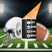 Black Eat Sleep Gym Wiederholungssymbol Tasse