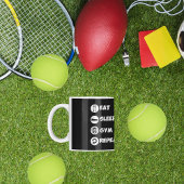 Black Eat Sleep Gym Wiederholungssymbol Tasse