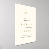 Black & Ecru Monogram Wedding Willkommen Foliendrucke (Ablage )