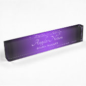 Black Edge Blue Violet Ombre Namensplakette