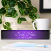 Black Edge Blue Violet Ombre Namensplakette