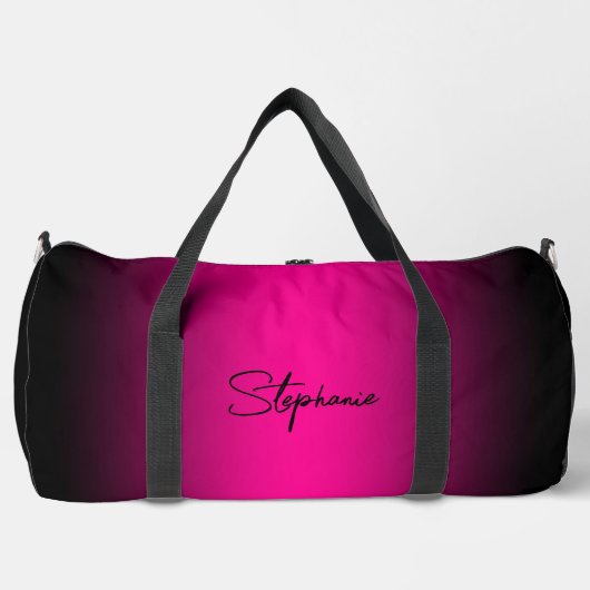 Black Edge Magenta Gradient Duffle Bag (Vorderseite)