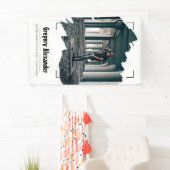 Black Edgy Abstrakt Brushstroke Foto Abschluss Banner (Insitu)