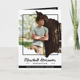 Black Edgy Abstrakt Torn Foto Abschluss Einladung