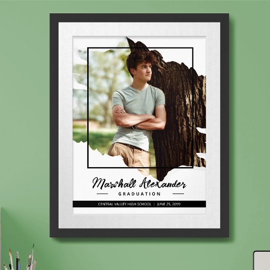 Black Edgy Abstrakt Torn Foto Abschluss Poster