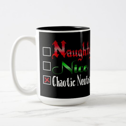 Black Edition von Naughty oder Nice Gamer Zweifarbige Tasse (Links)
