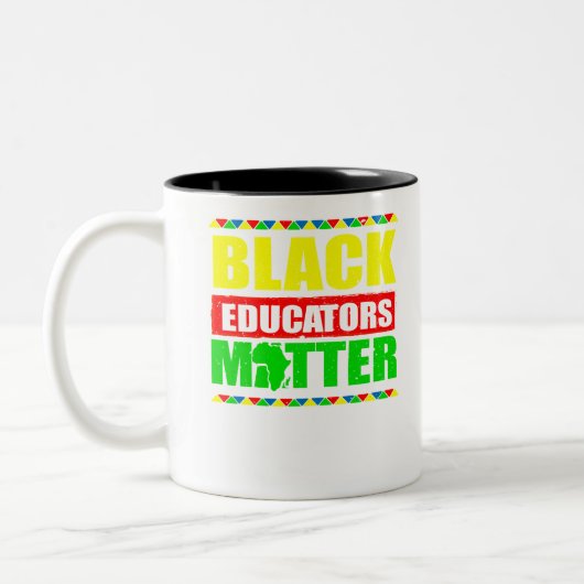 Black Educators Matter Black History Month Geschen Zweifarbige Tasse (Links)