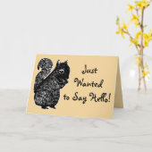 Black Eichhörnchen gerade Gewollt, um Hallo-Karte Karte (Gelbe Blume)