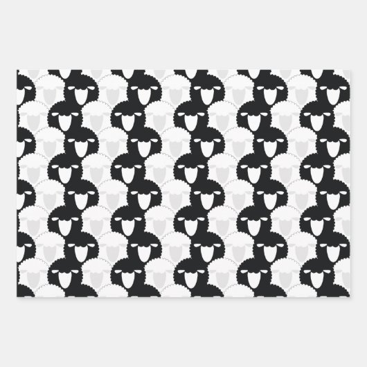 Black Eid Adha Mubarak Kaaba Sheep Pattern Geschenkpapier Set (Vorderseite 3)