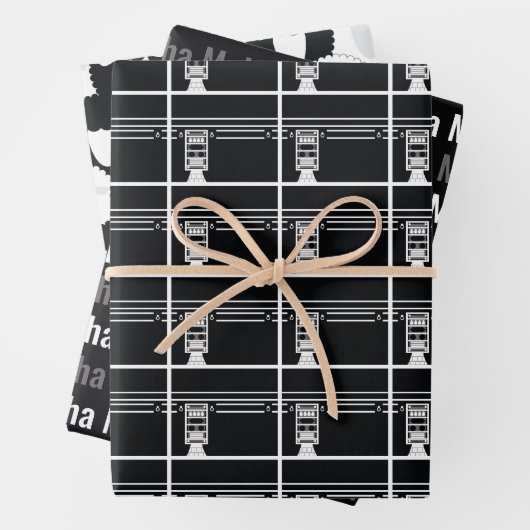 Black Eid Adha Mubarak Kaaba Sheep Pattern Geschenkpapier Set (Beispiel)