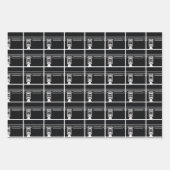 Black Eid Adha Mubarak Kaaba Sheep Pattern Geschenkpapier Set (Vorderseite)