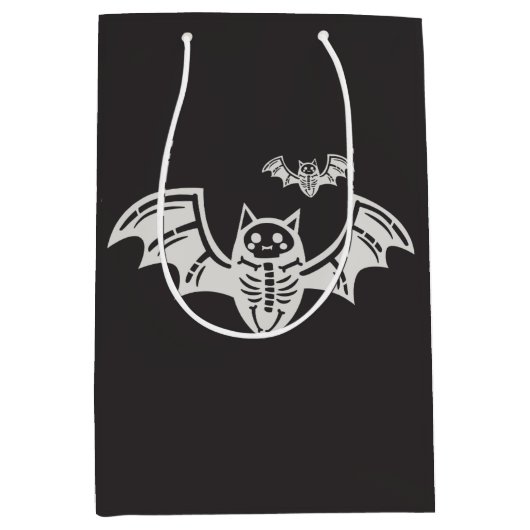 Black Elagant Halloween-Party Mittlere Geschenktüte (Vorderseite)