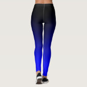 Black Electric Blue Ombre Gradient Leggings (Rückseite)