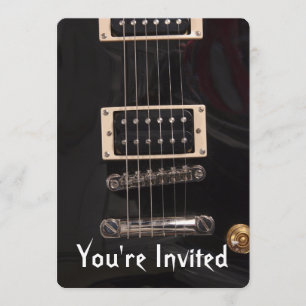 Black Electric Gitarre Geburtstagsparty Einladunge Einladung