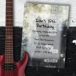 Black Electric Gitarre Teen Sons Geburtstag Einladung<br><div class="desc">Geburtstagsfeier für einen Teenager. Grunge Gitarre Design mit handbedrucktem Schriftart in Schwarz. Schwarz-Weiß,  neutrale Farbtöne mit Ziegeln und Zierleisten. Stellen Sie Text an zwei Orten für die Geburtstagsparty eines Teenagers ein. Kaufen Sie als gedruckte oder herunterladbare Karte,  um einfach mit Freunden und Familie zu teilen.</div>